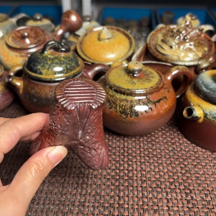 茶杯紫砂红色盖只