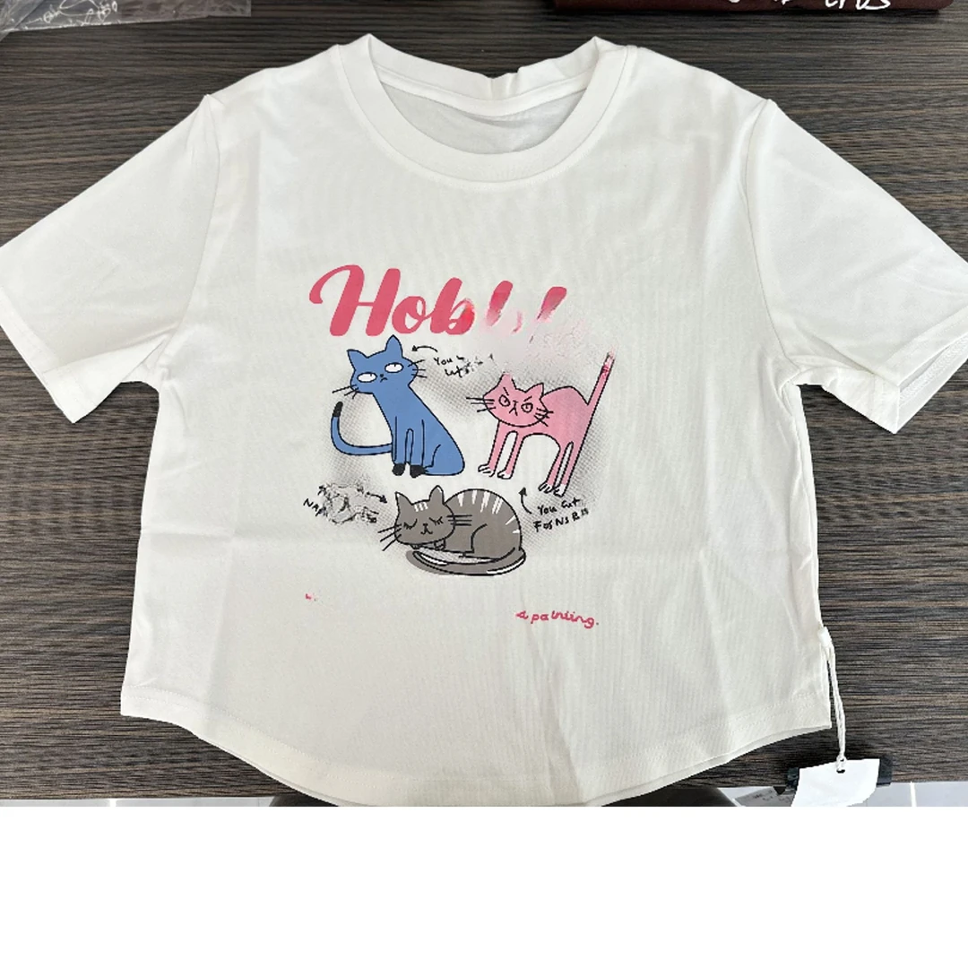 A053女童洋气短袖上衣短款夏季25新款