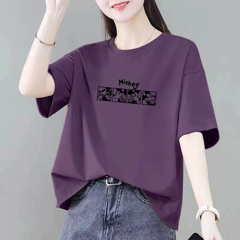 大码女装夏季新款胖妹妹减龄休闲百搭宽松显瘦短袖圆领纯棉T恤潮