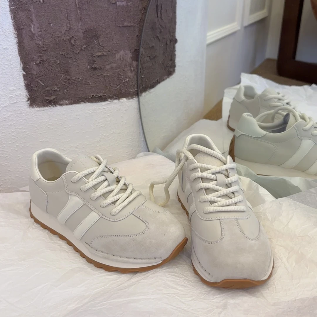 【王二今】牛皮/3CM/春季舒适轻便阿甘慢跑运动鞋黄色德训鞋337-02