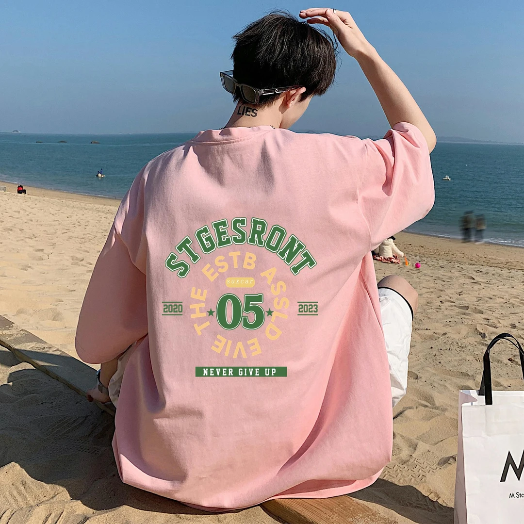 夏季纯棉百搭短袖T恤男衫上衣潮流宽松大码休闲半袖男生男装ins