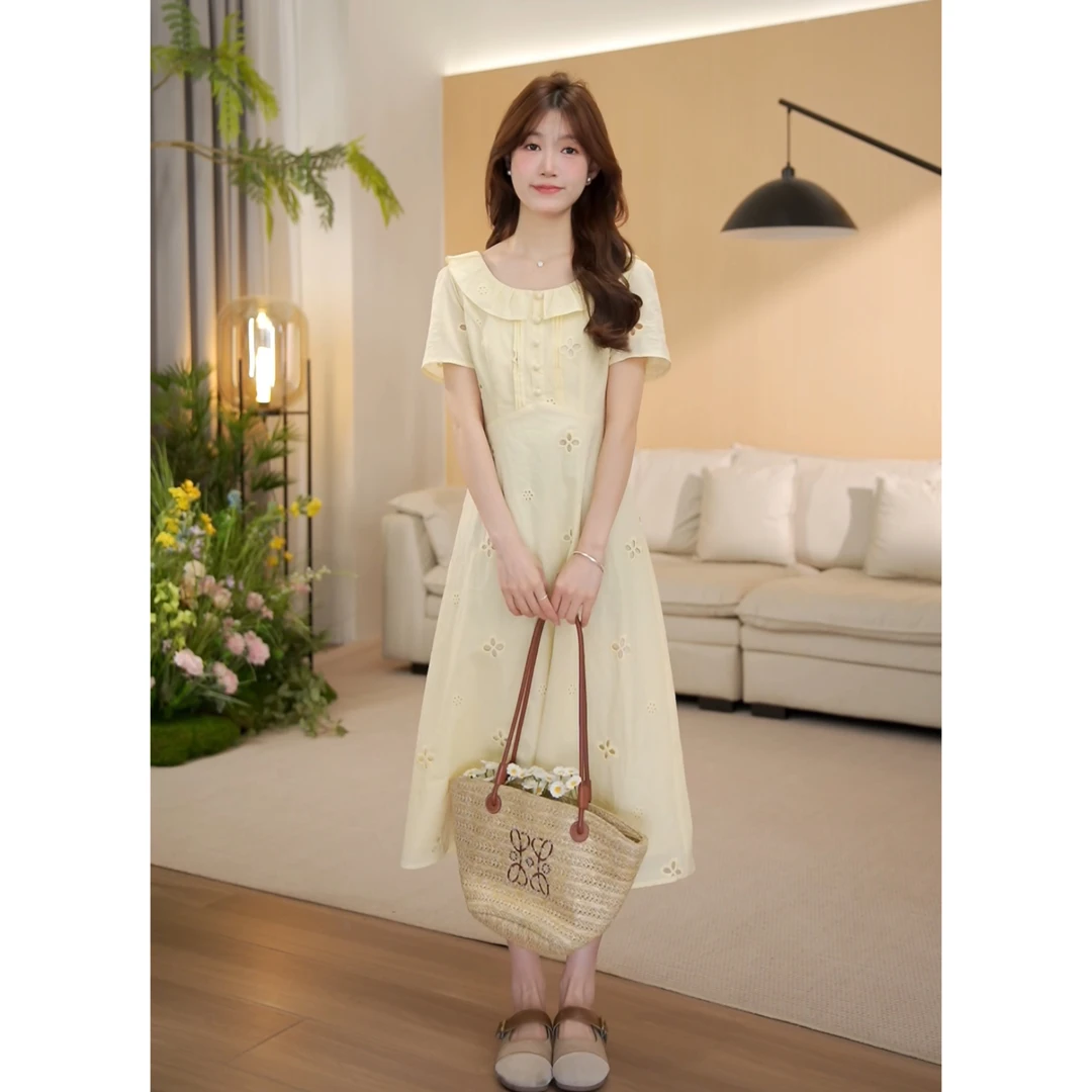 （现货）夏季新款显瘦小众气质甜美温柔拼接连衣裙-8290