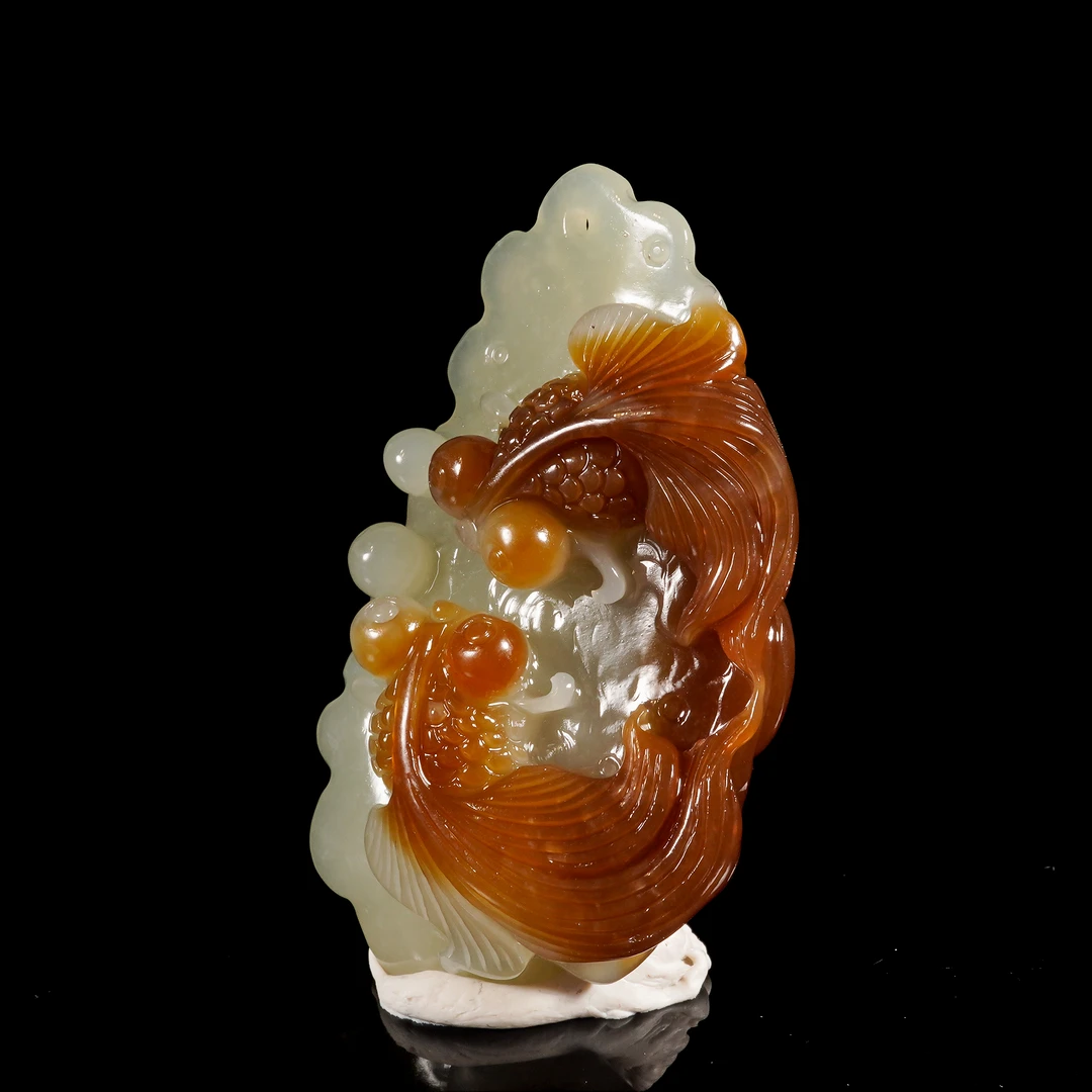LOT.002和田玉雕年年有鱼/X3065