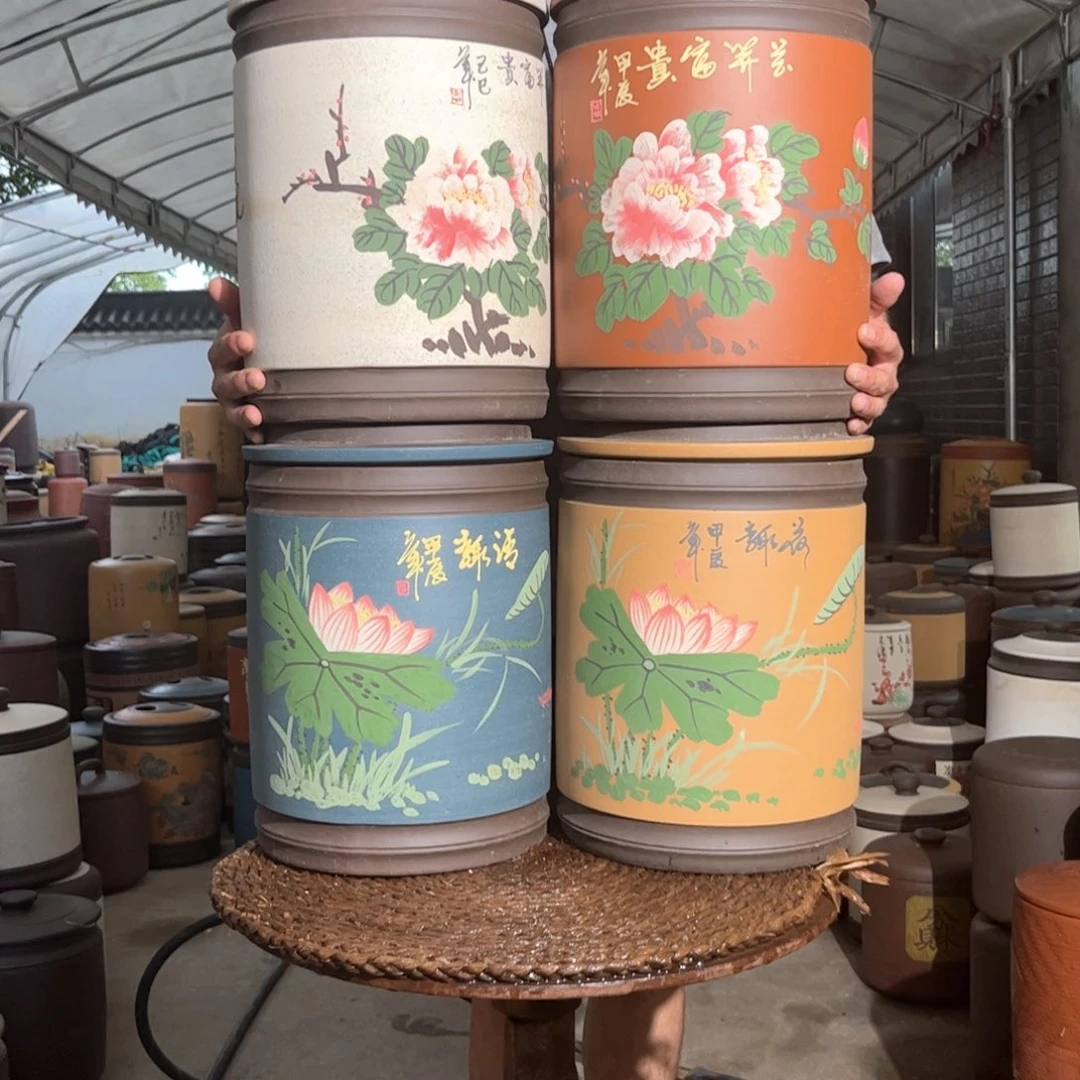 紫砂茶叶罐四件套