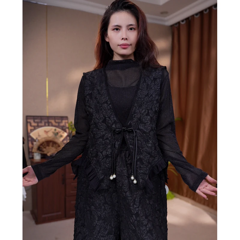 034/时尚休闲新中式刺绣马甲 C