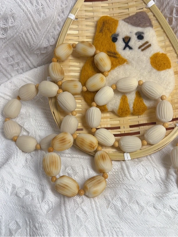 象牙果原果雕刻原白手工炭烧玉米文玩手串手捻礼物文玩手串