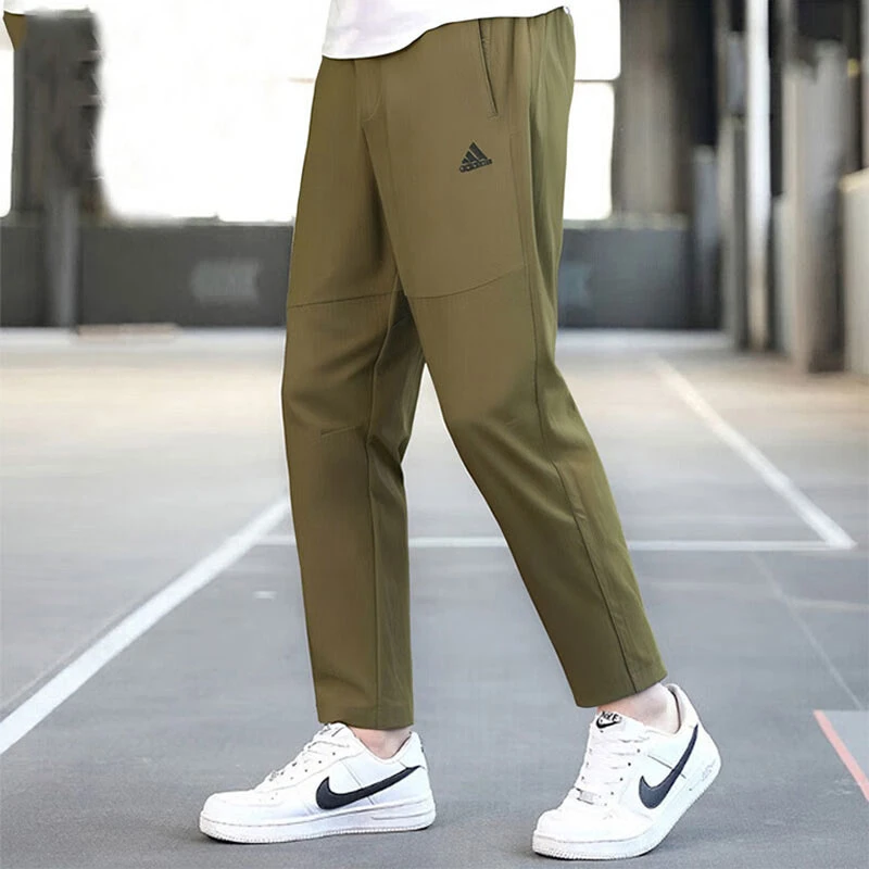 阿迪达斯长裤男2025新款运动裤军绿色休闲裤宽松跑步裤子[流光风]