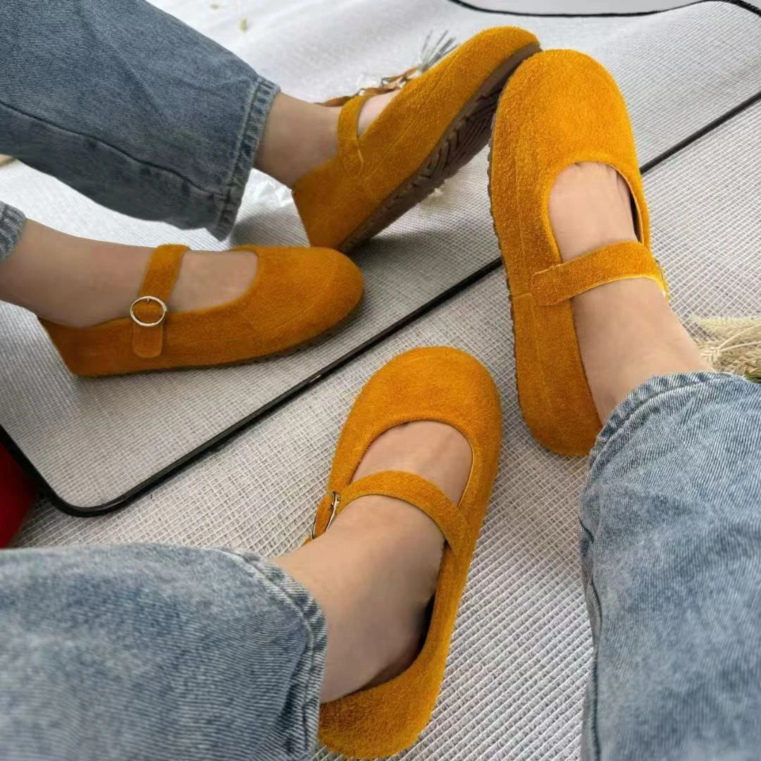 圆头复古玛丽珍时尚百搭厚底摇摇鞋2025春夏新款公主鞋豆豆鞋轻奢