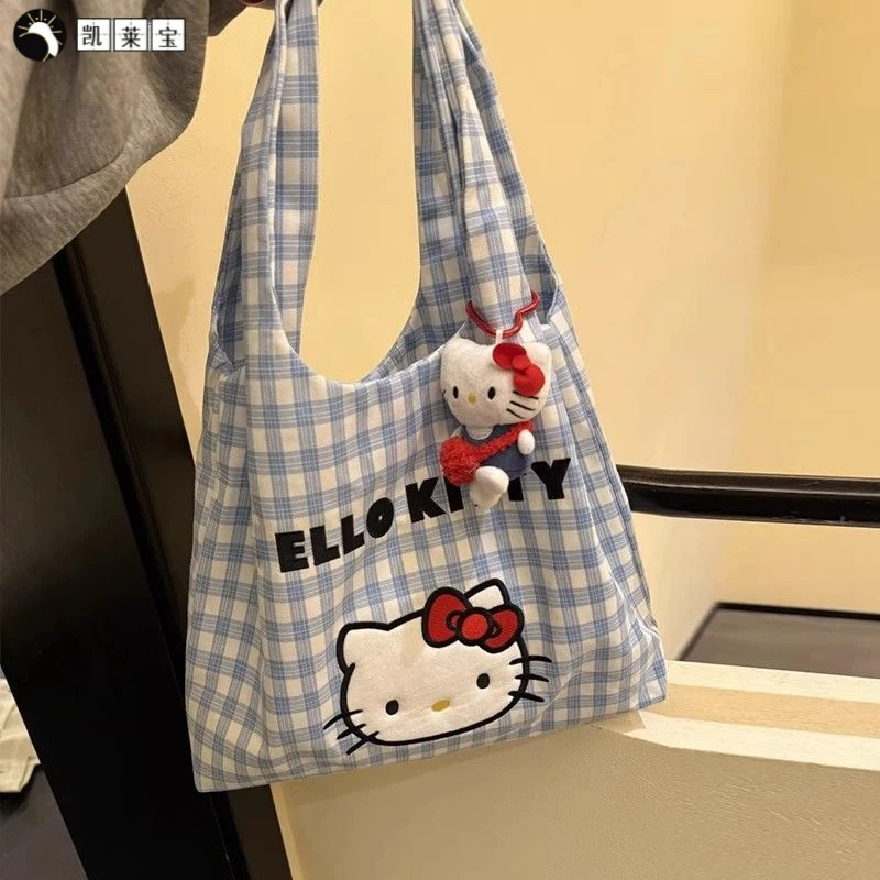 新款可爱风kitty帆布包手提单肩斜挎包夏季通勤大容量新款挎包