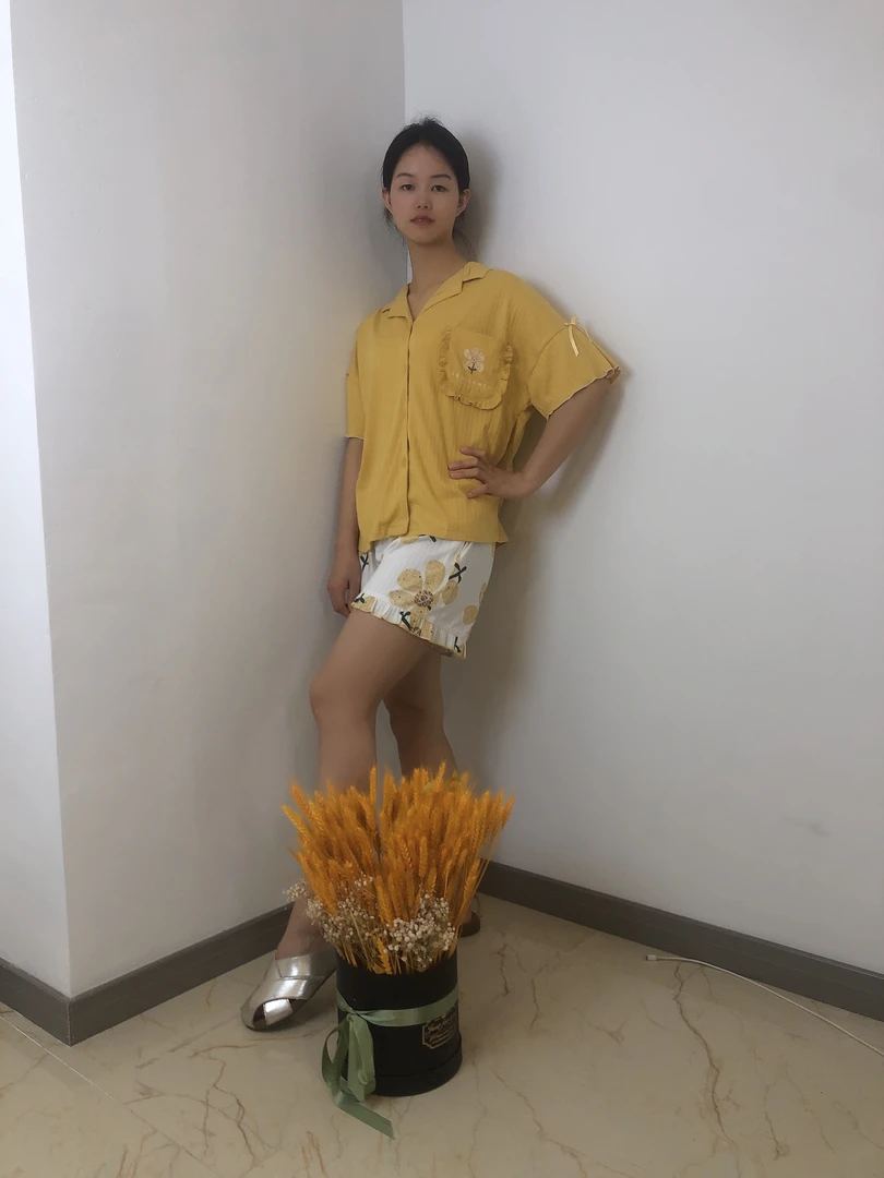 女士夏季纯棉短袖九分裤可外穿睡衣套装