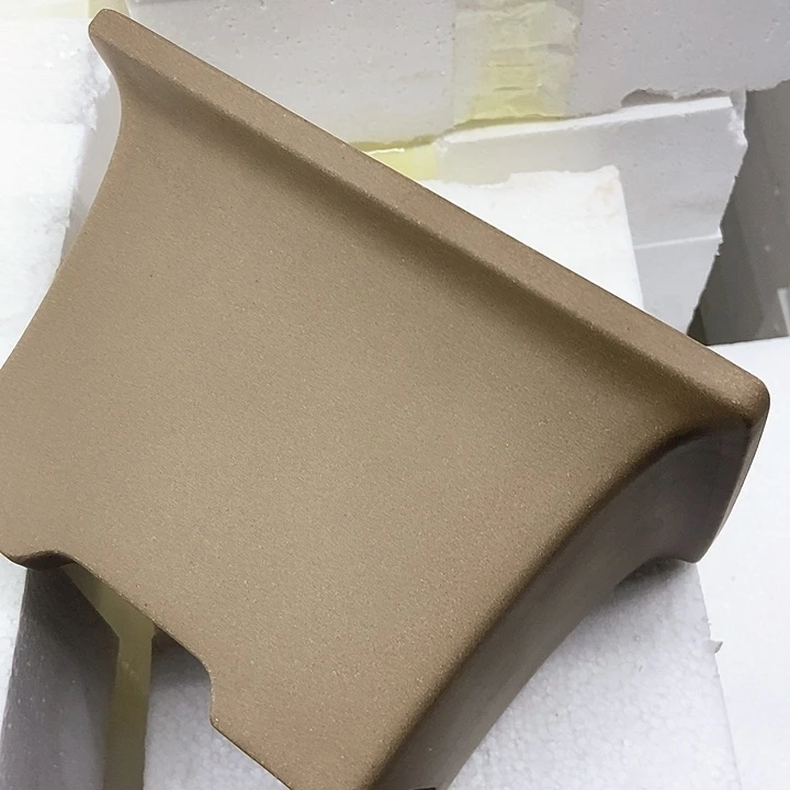 紫砂花盆子**黄四方青灰泥