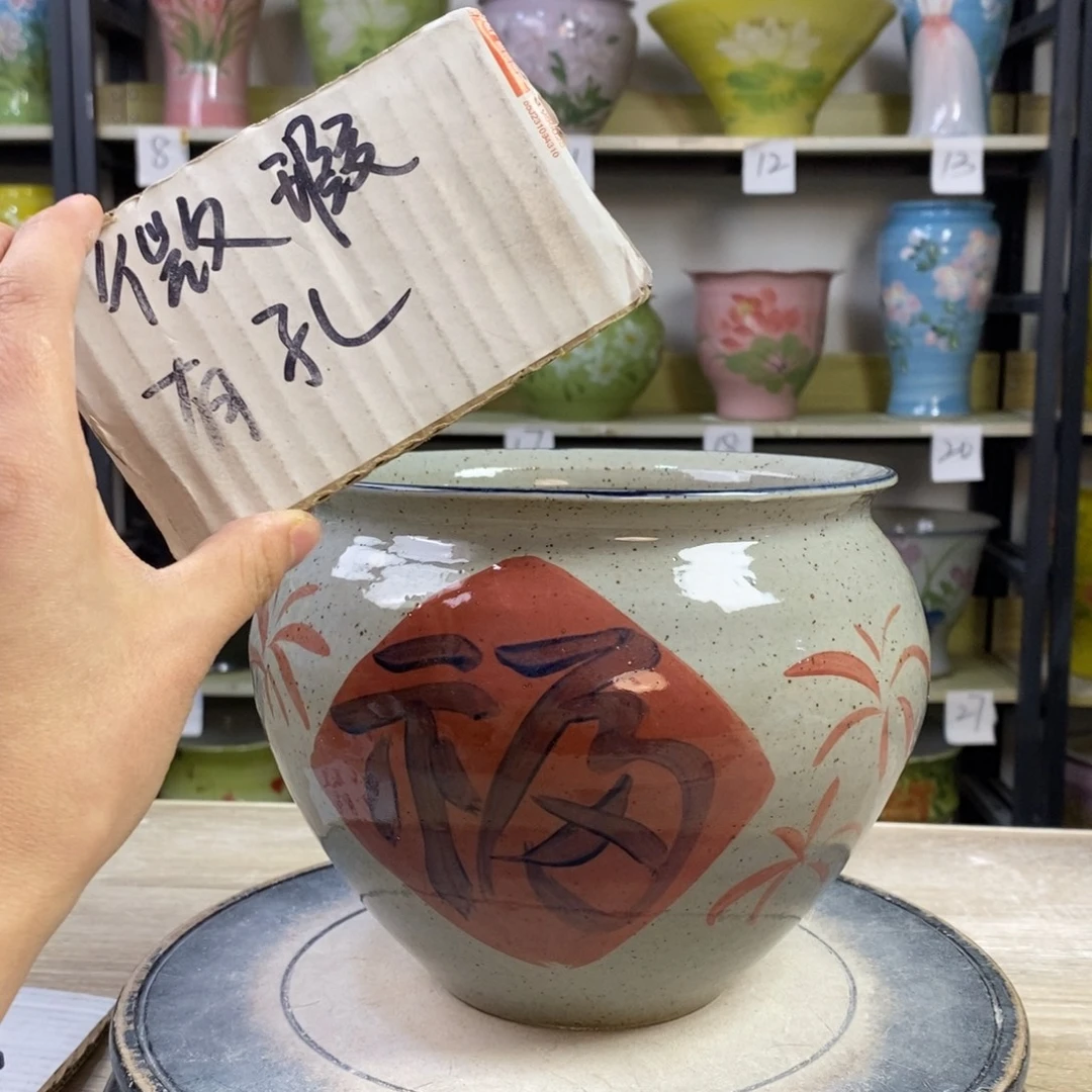 景德镇手工手绘陶瓷花盆