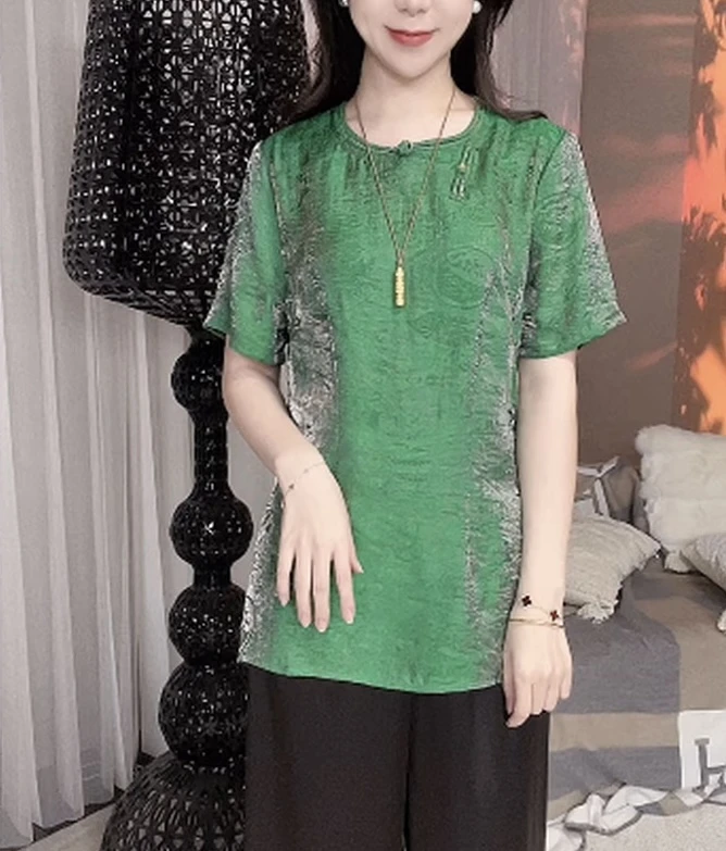 大胡子肉肉专属（翠韵流彩）原版！新中式国风气质高定夏季洋气上衣