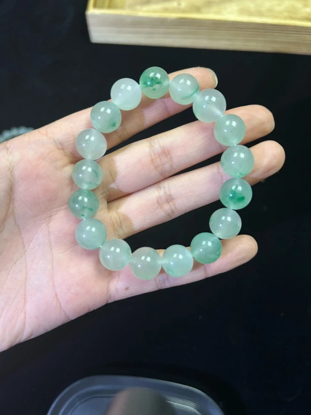 非洲翠高冰飘花手串卡12