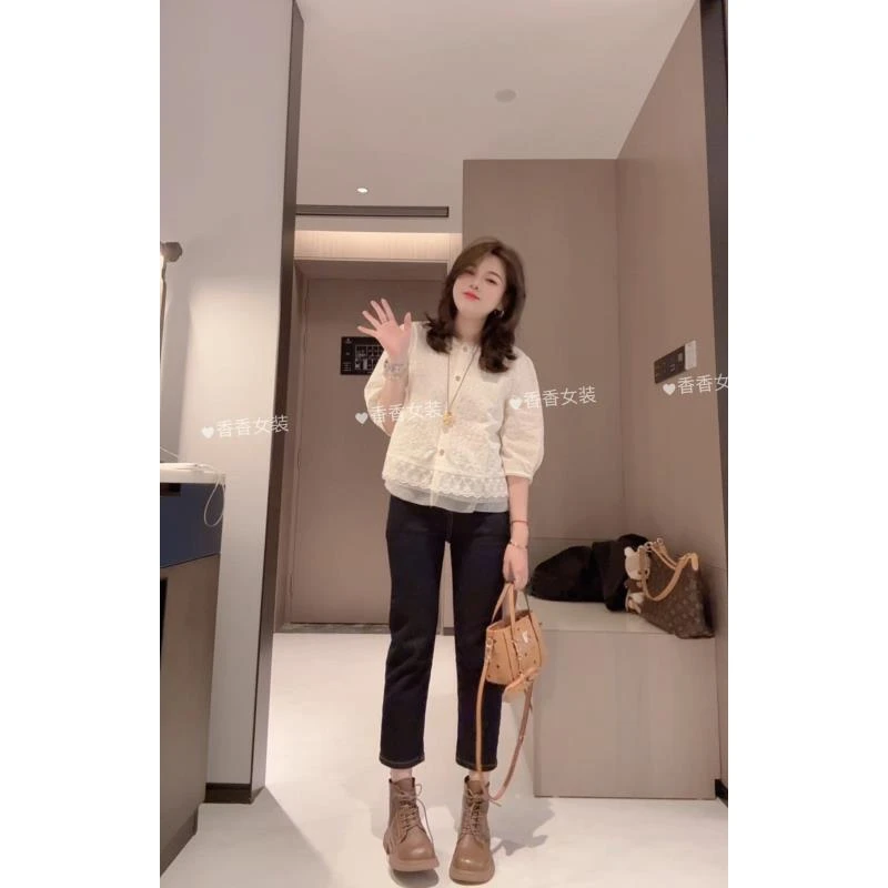 【精织双面2】双面提花衬衣秋季新款小个子显瘦简约小香衬衫