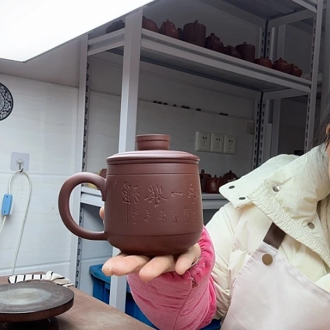 紫泥带茶漏盖杯盖杯