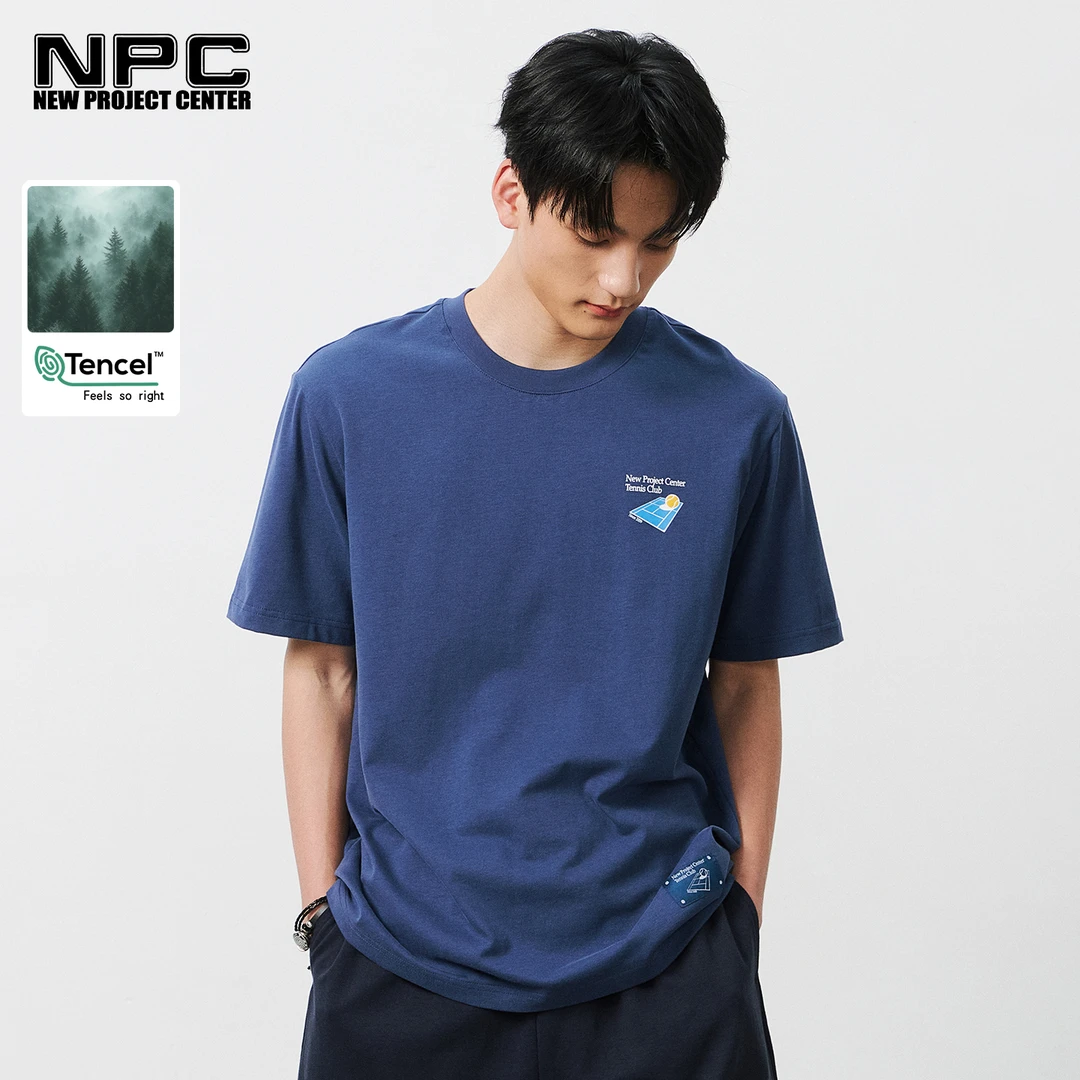 NPC潮牌网球系列莱赛尔棉印花短袖T恤男亲肤夏季透气NP54TE34