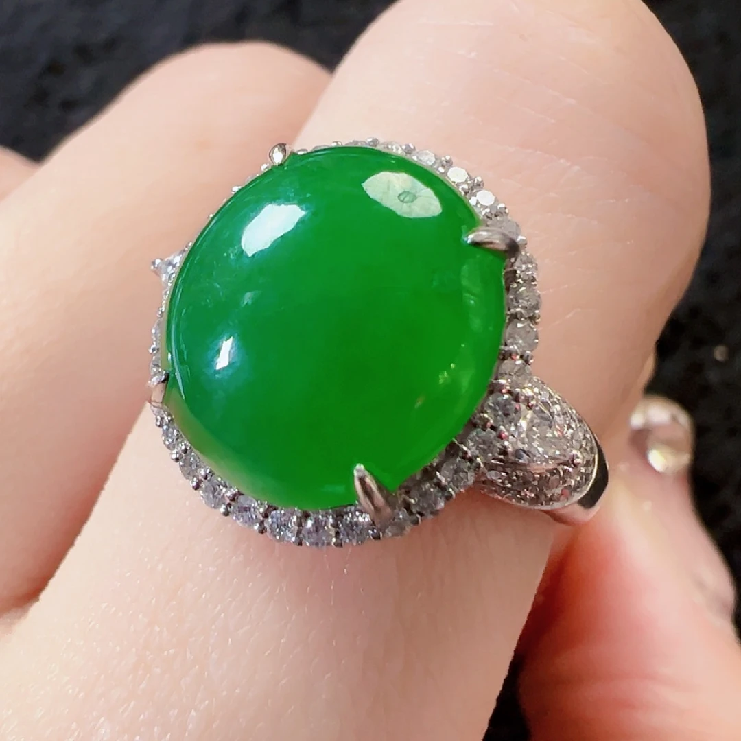 翡翠戒指18K金镶嵌【福利款】签收后24小时鉴赏期