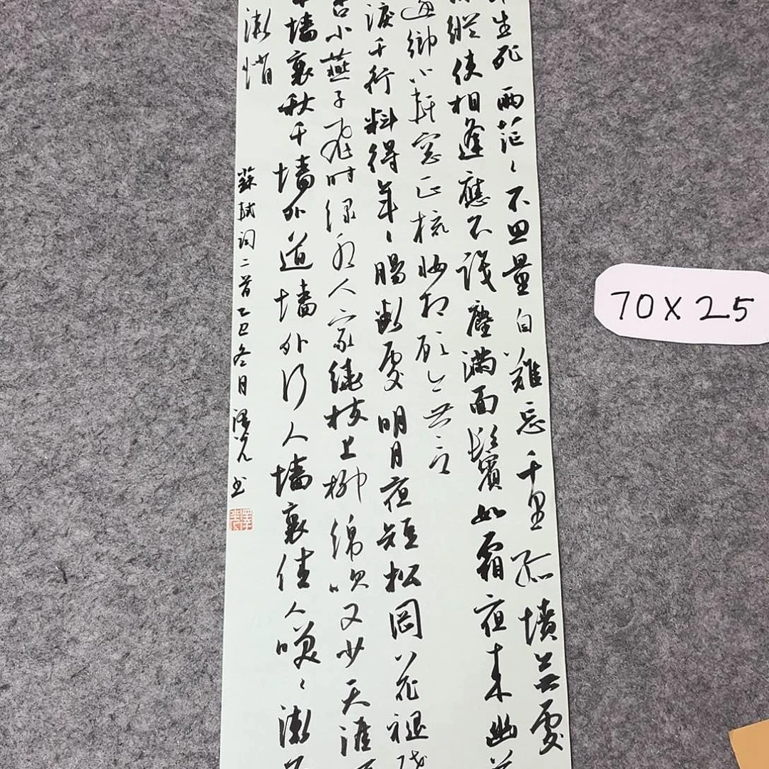 书法国展书家廖老师70×25