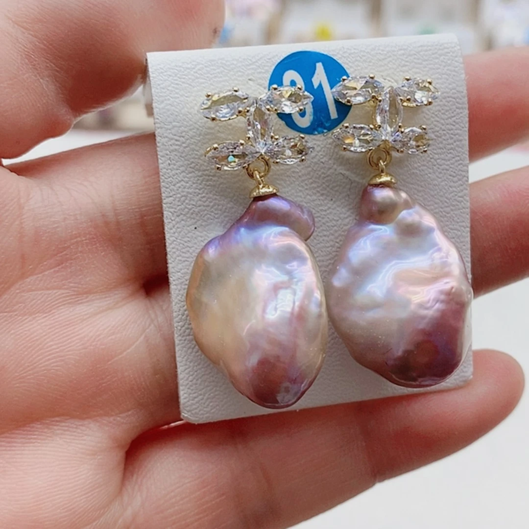 【闪购商品】淡水珍珠耳饰银S925镶嵌