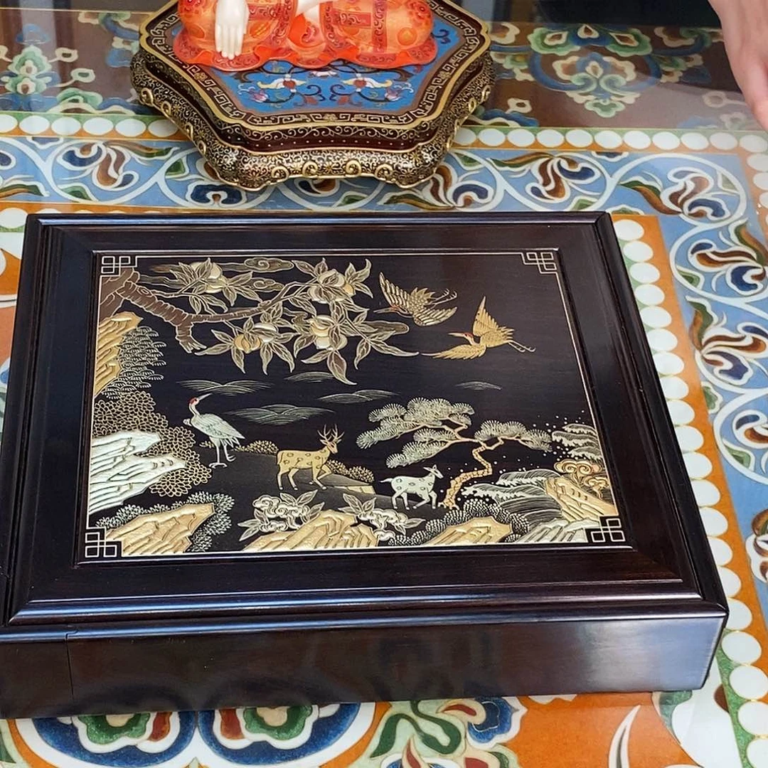 黑酸枝木类成套家具紫光檀茶盒