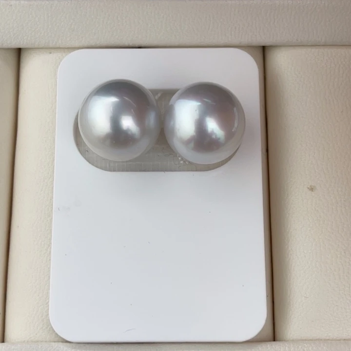定制海水珍珠未镶嵌裸珠澳白银蓝对珠
