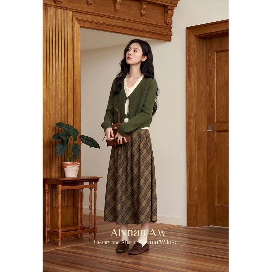 鹿向南【粉丝福利】早秋慵懒风假两件针织衫新款上衣L39837-2