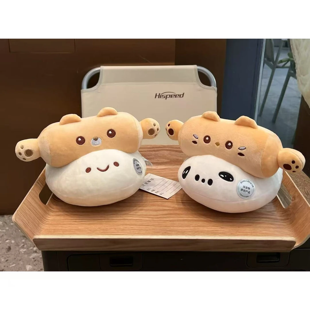 原创正版卡通超萌奶黄包猫咪玩偶可爱擀面团毛绒公仔小猫包子