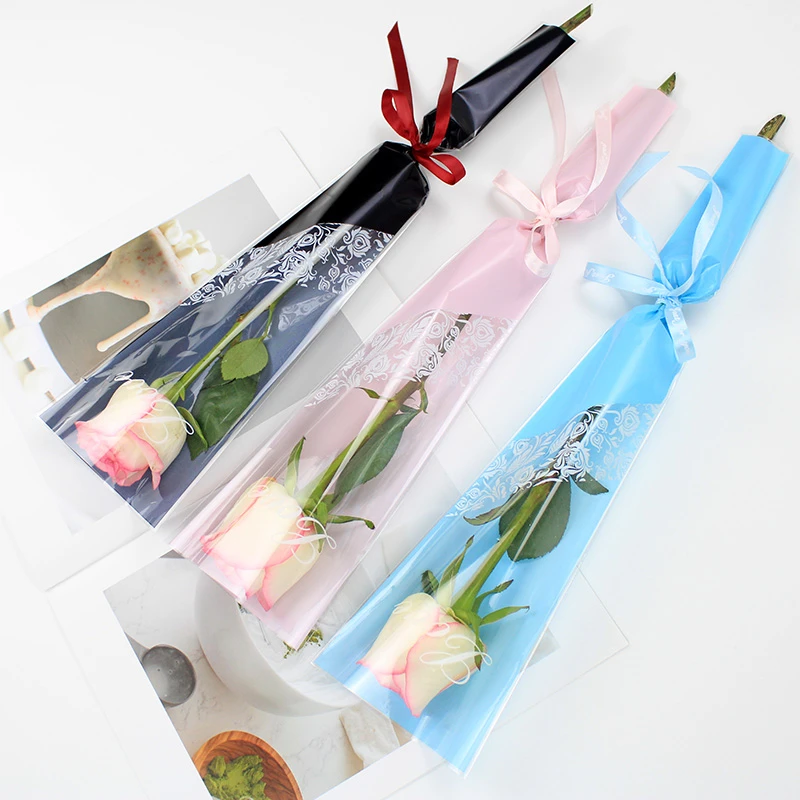 情人节小公主蕾丝单支袋玫瑰花单支包花纸鲜花包装纸材料花店