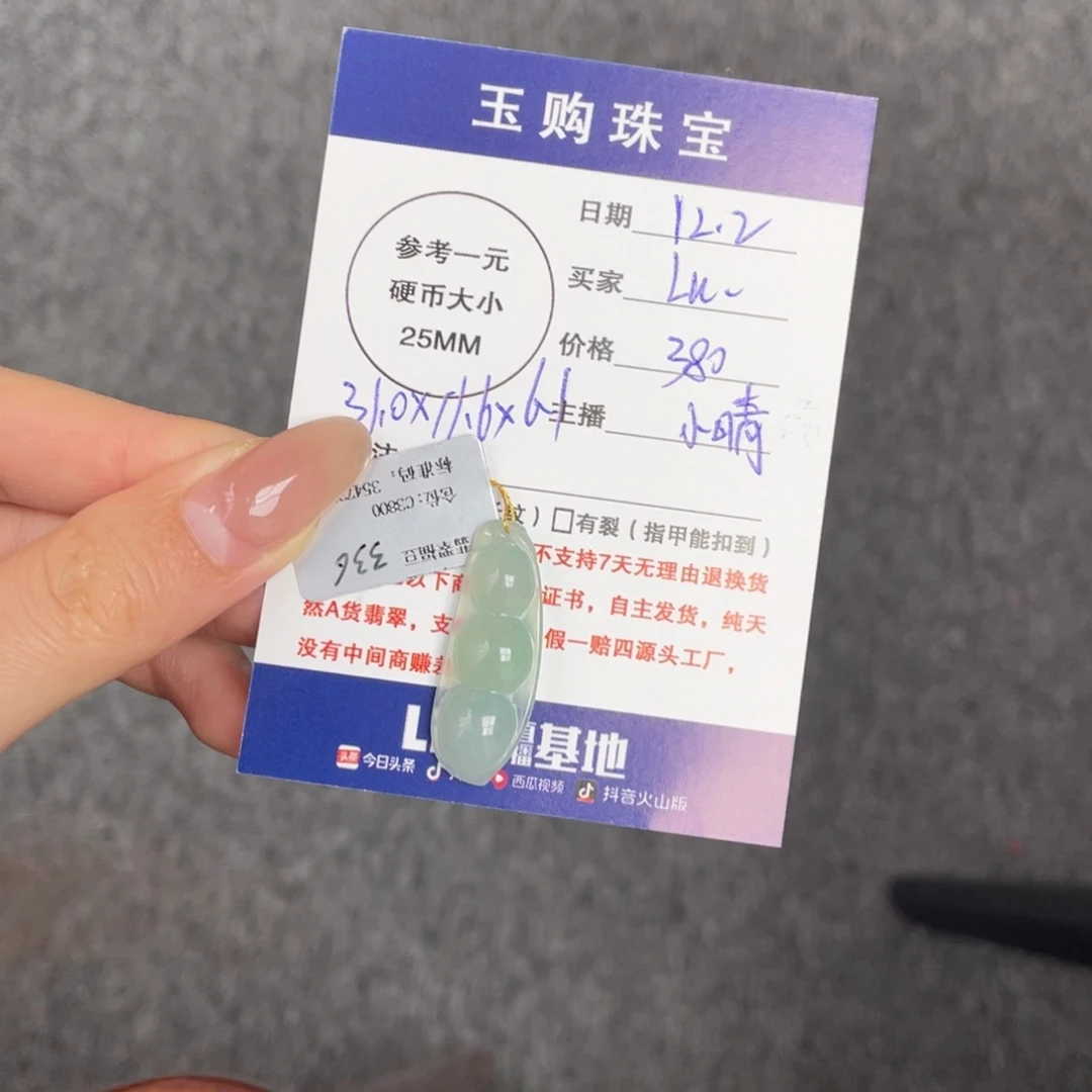 L***璇翡翠未镶嵌颈饰福豆