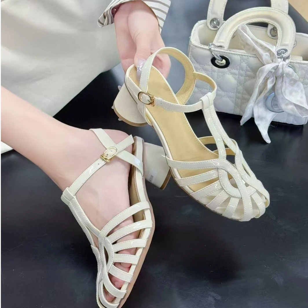 罗马粗跟凉鞋58-616【7788桃子1】