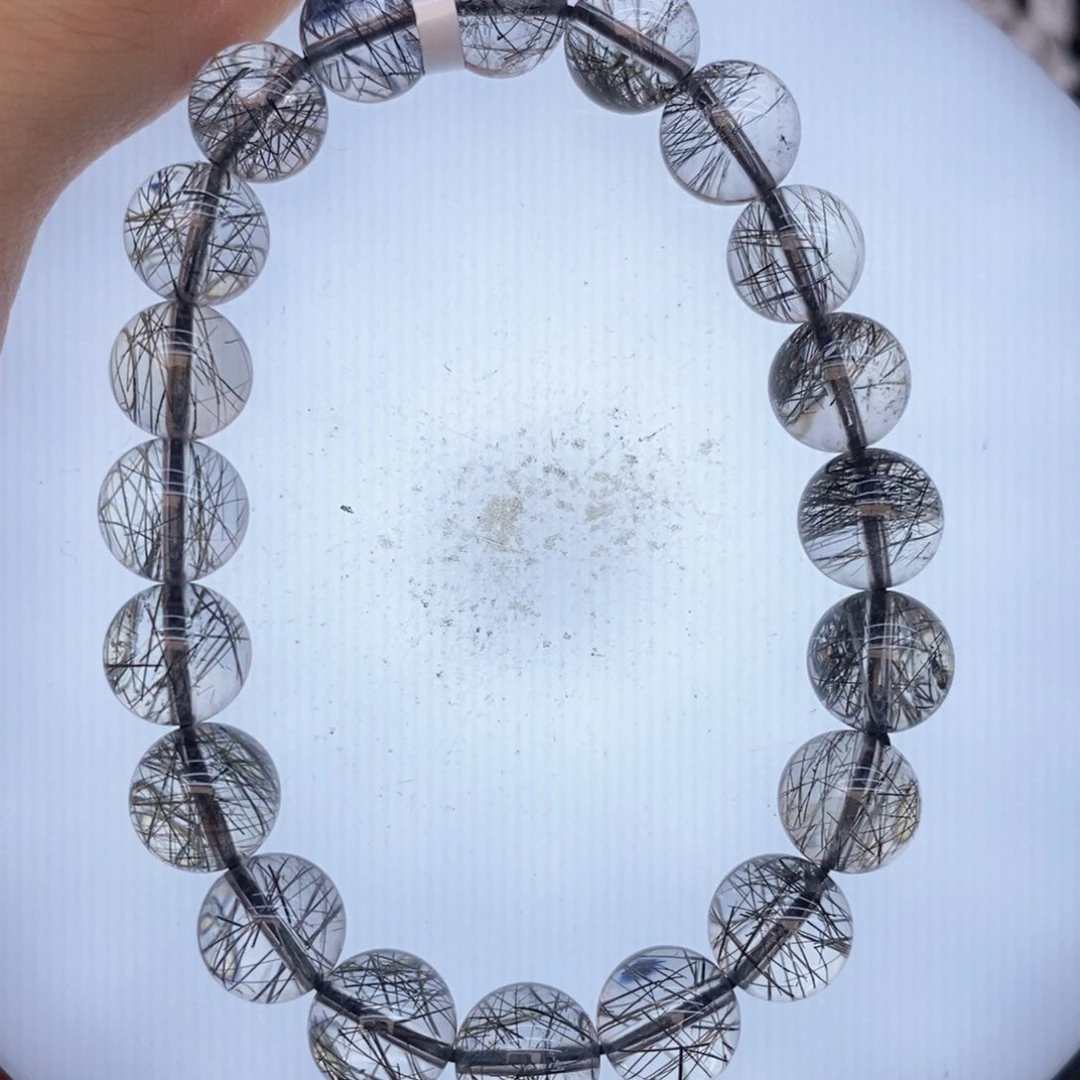 水晶手串未镶嵌科**妈15黑发10mm