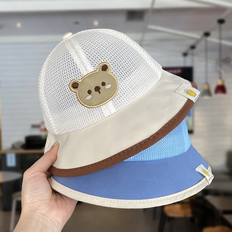 【小布丁】宝宝帽子夏款薄款网眼透气可爱渔夫帽男童出游遮阳帽儿童