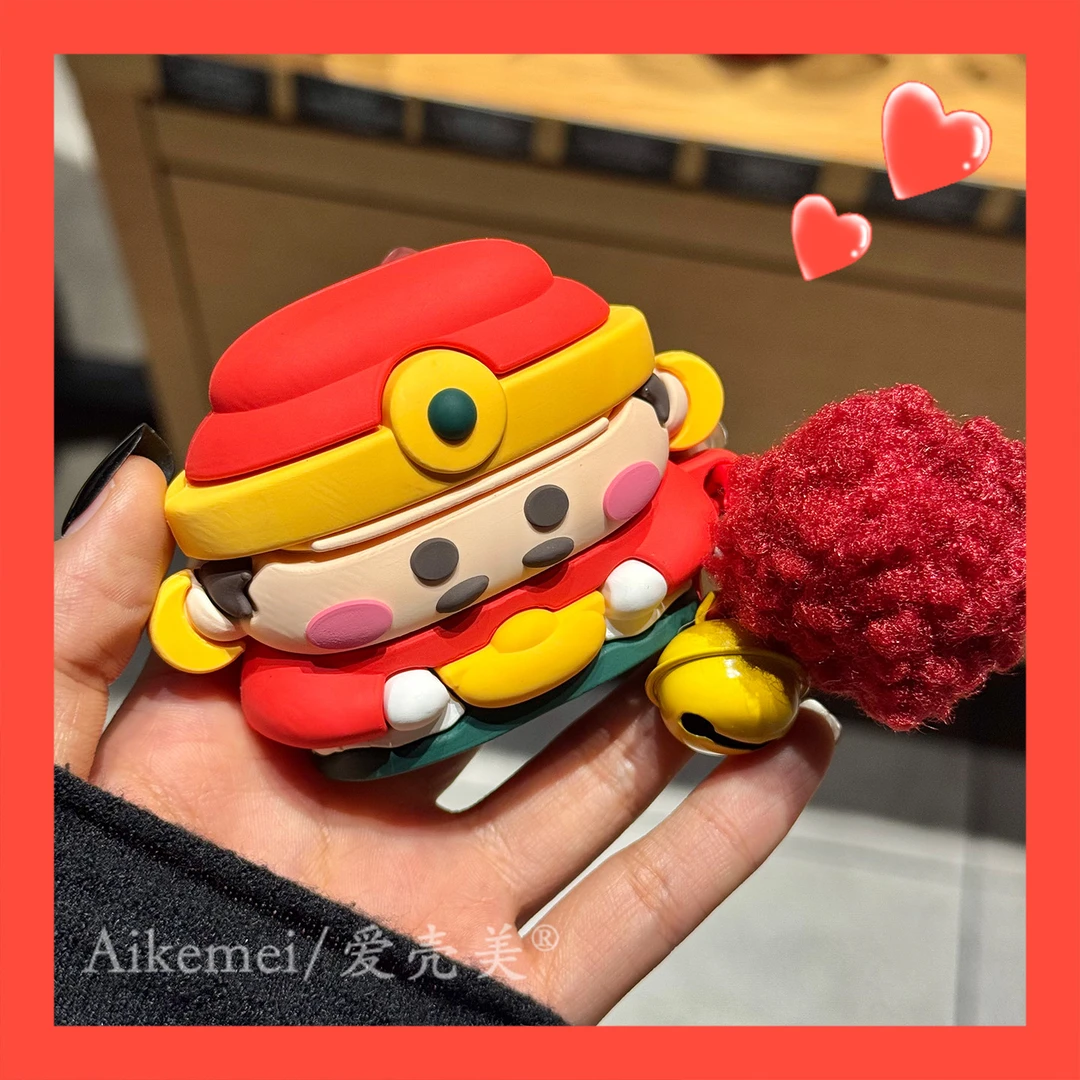 适用华为freeclip2耳机套freebuds7i元宝人苹果Airpods4毛球挂件