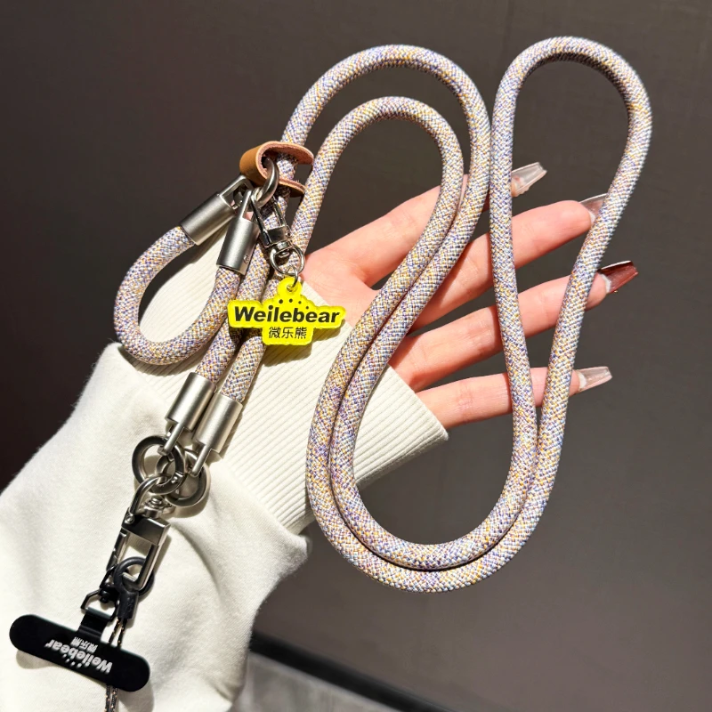 Weilebear手机挂绳斜挎可背钛色户外防丢耐用高端日系侧背手机链