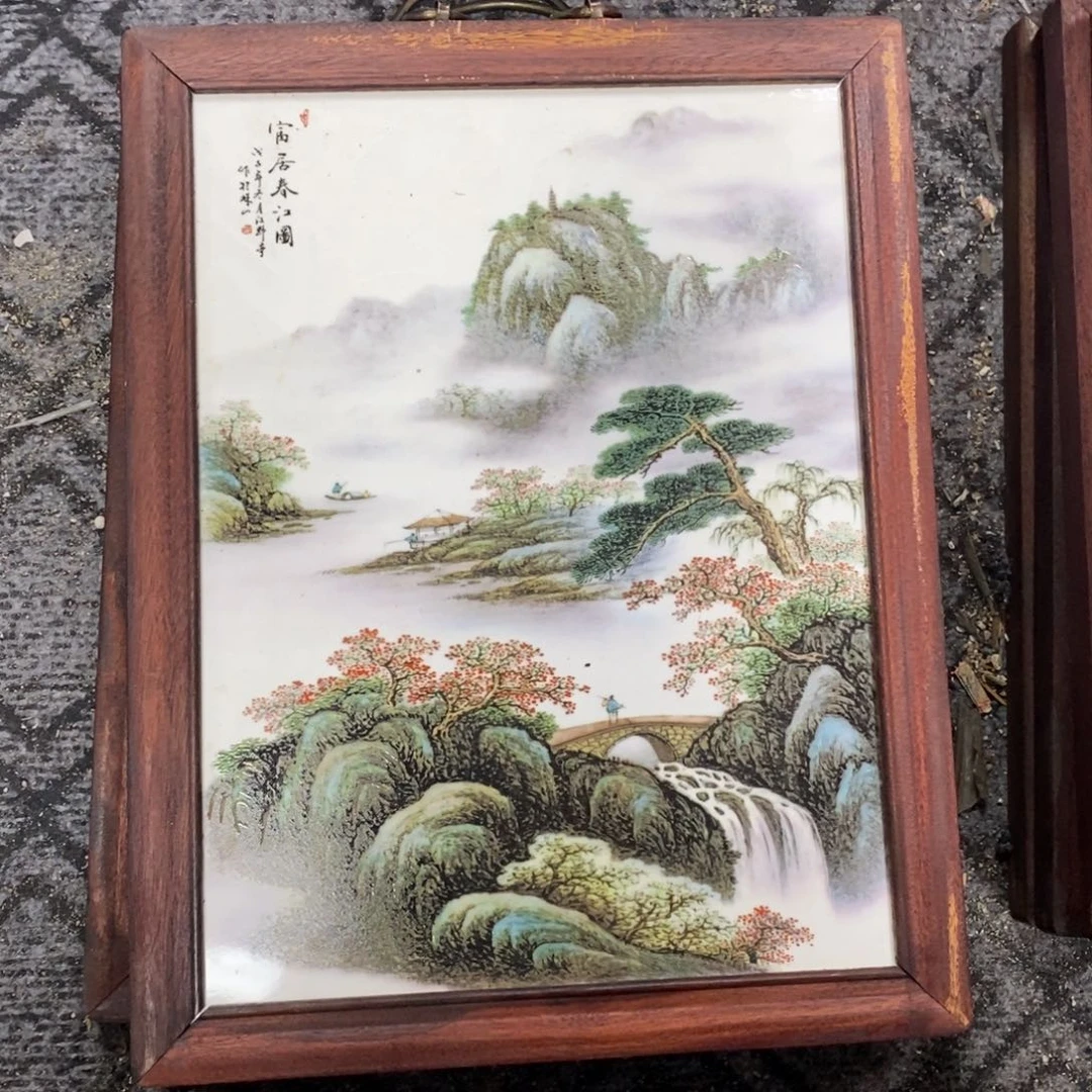 瓷片37*28*1景德镇瓷板画柴窑烧制