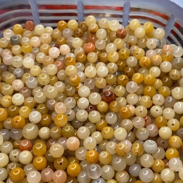石英质玉手链未镶嵌卡6多宝色金丝玉圆珠