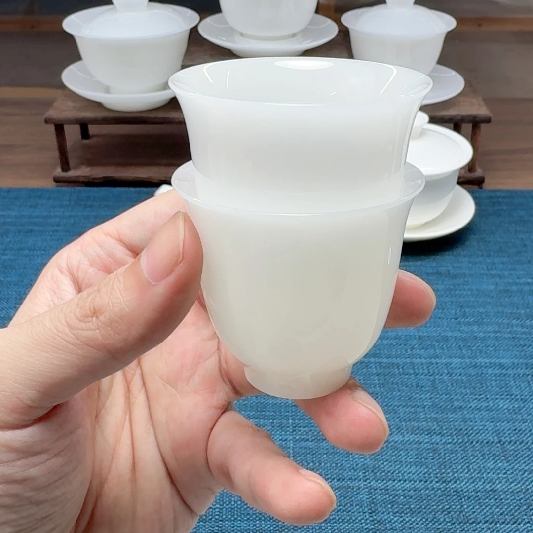 璞玉冰种玉瓷茶具