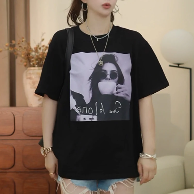 洋气设计感百搭休闲风上衣女2025年夏季新款时尚显瘦短袖百搭上衣