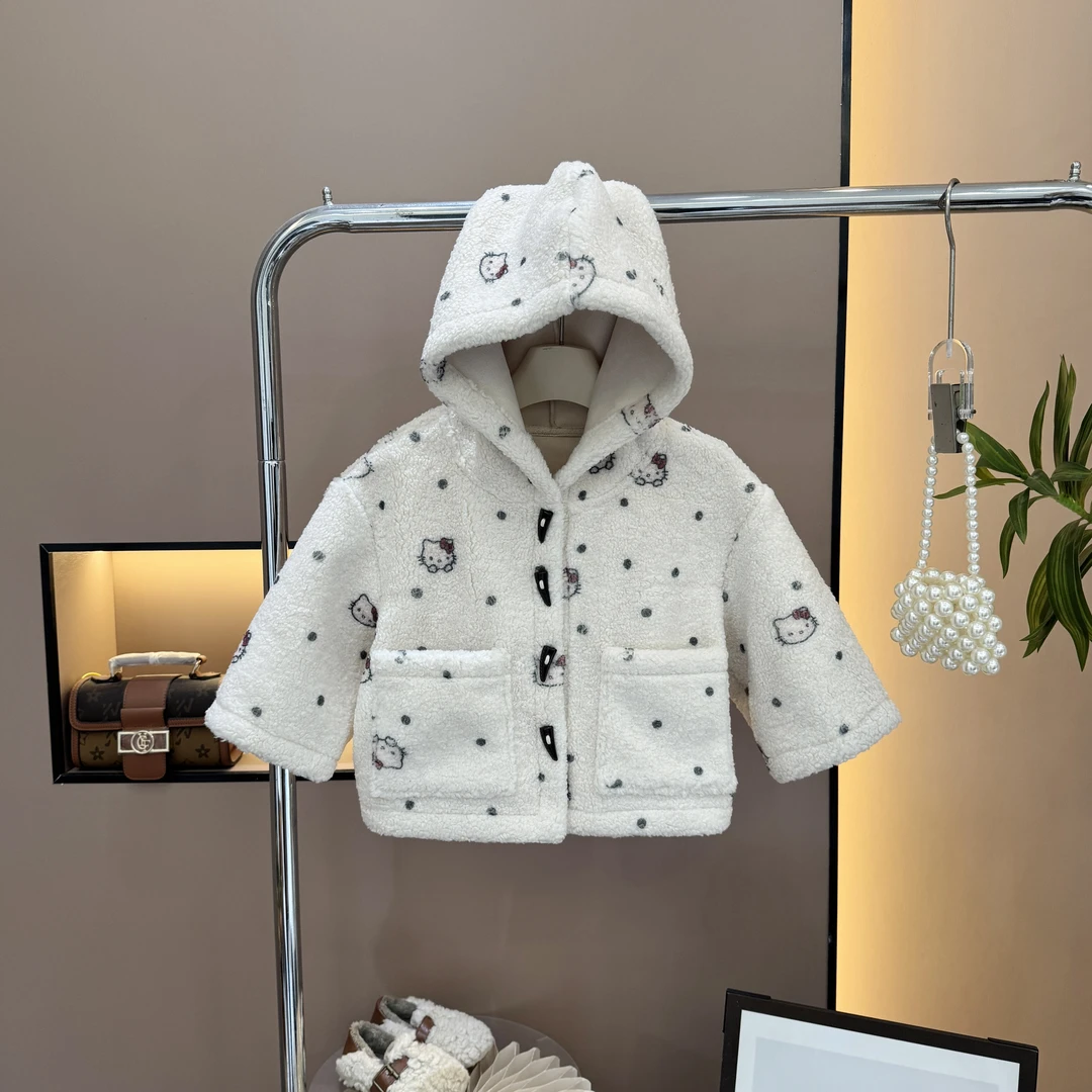 女童2025秋冬新款韩版加绒加厚毛毛衣外套洋气时尚新品
