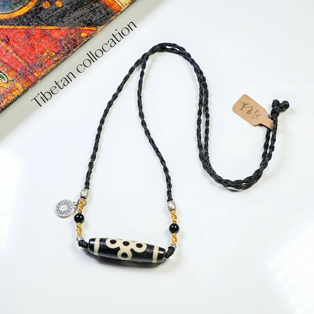 岚宫措 | 思金拉措-闪电五眼天珠项链（多样性发货）L289