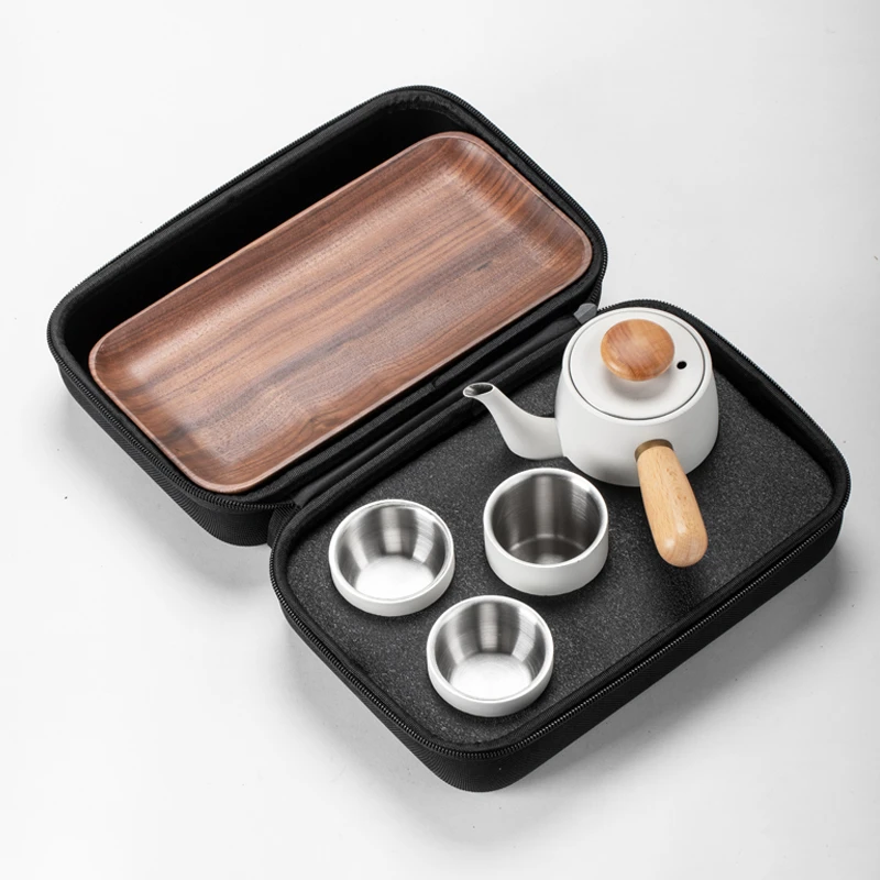 小Q壶整套茶具户外便携式旅行泡茶壶一壶三杯带礼盒适合送礼自用