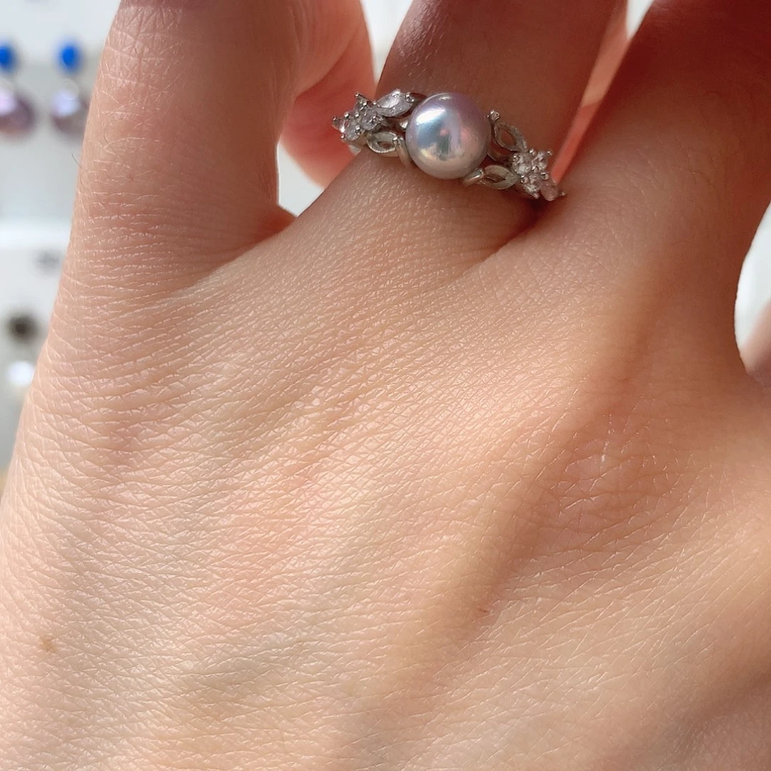 淡水珍珠耳饰银S925镶嵌