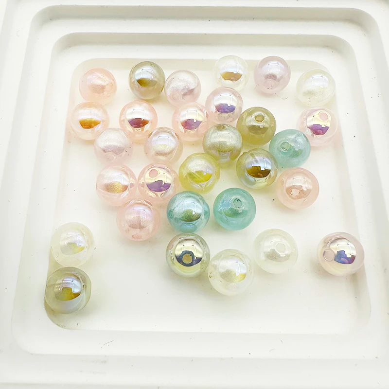 宠粉AD02 流星马贝1.5直孔圆珠8MM手工diy饰品树脂时尚散珠