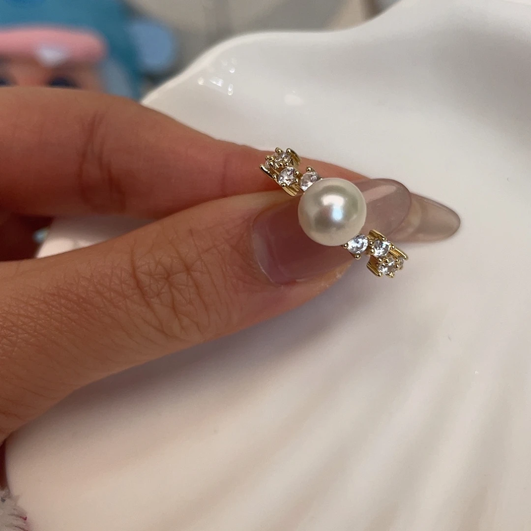 海水珍珠戒指银S925镶嵌