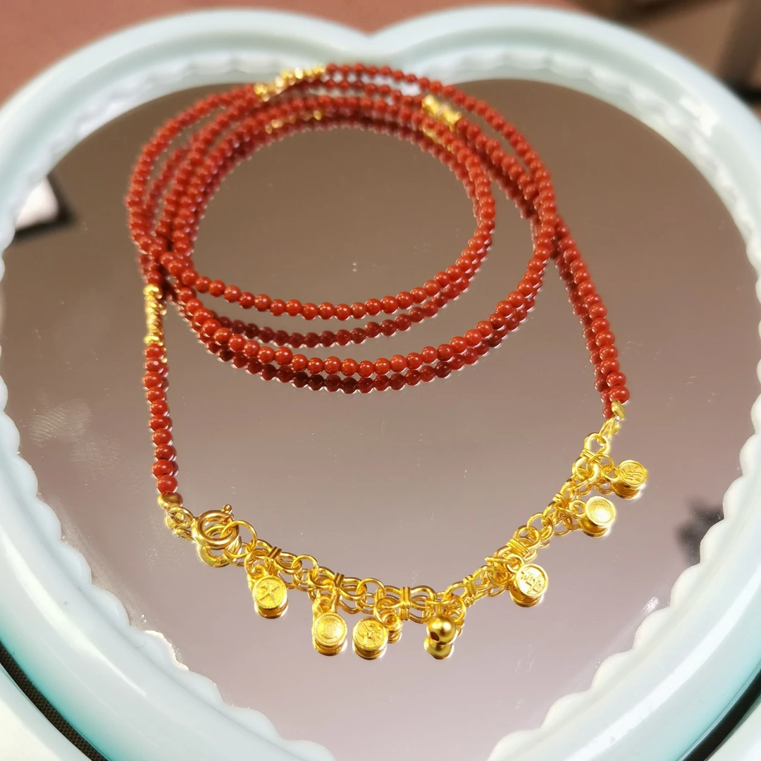 南红平安喜乐提溜项链