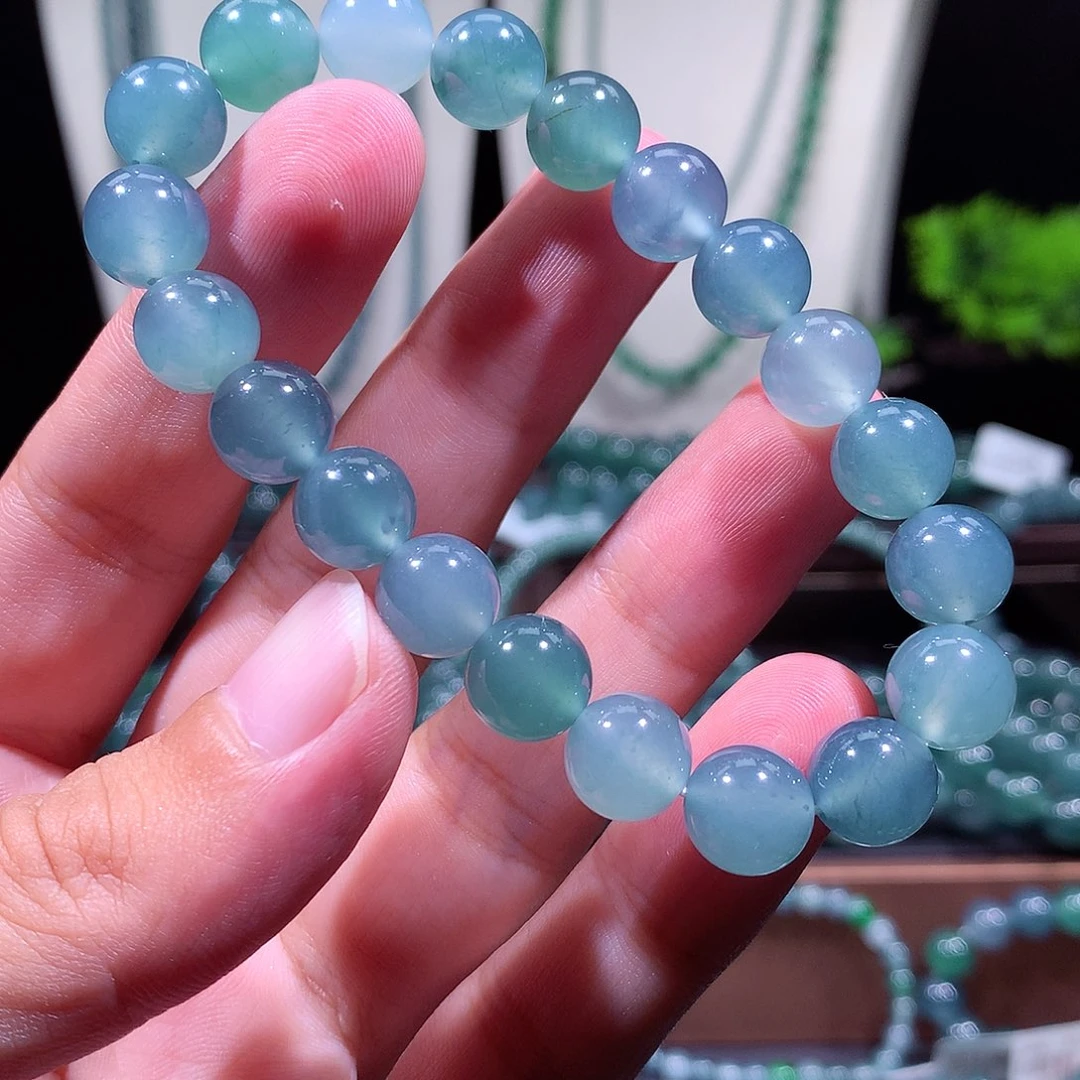 翡翠未镶嵌手链天然a货翡翠手串9.8