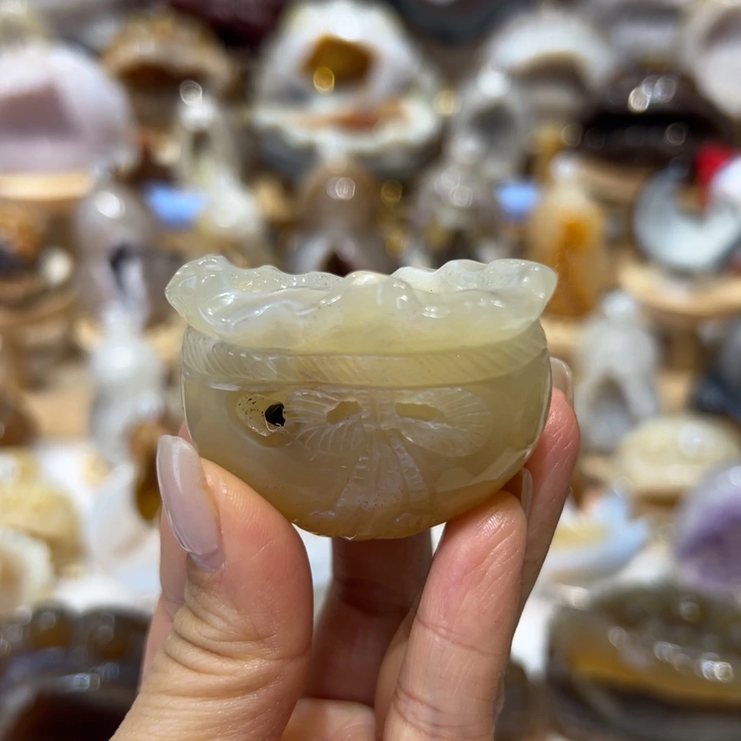 玛瑙/玉髓未镶嵌水晶钱袋