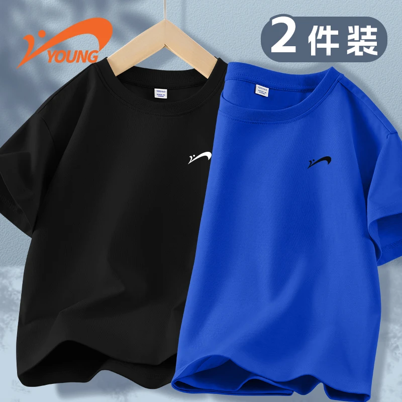 贵人鸟童装男童短袖t恤儿童夏季衣服2025新款男孩运动上衣中大童