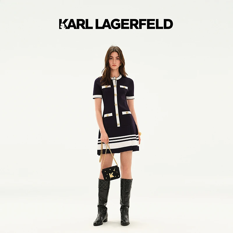 【丽公主专享】KARLLAGERFELD新款短袖连衣裙老佛爷M22E13H9